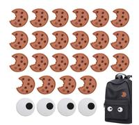 NYGGTYK 26 Piezas De Parches De Planchar, Parches De Tela De Gafas De Galletas, Parches De Vacío De Ropa De Bricolaje, Subsidios Creativos De Bordados, Parches De Bordado Lindos Y Divertidos.