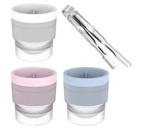 NYGGTYK 3 Piezas De Molde De Hockey sobre Hielo Redondo, Clip De Acero Inoxidable De 1 Pieza, Molde De Cubo De Hielo De Silicona, Moho Reutilizable.