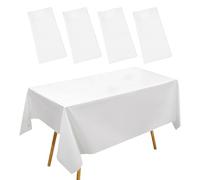 NYGGTYK 4 manteles de plástico, mantel de cerveza, mantel para exteriores, resistente a la intemperie, rollo de mantel de plástico, mantel plegable, rollo de mantel rectangular (blanco)