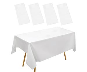 NYGGTYK 4 manteles de plástico, mantel de cerveza, mantel para exteriores, resistente a la intemperie, rollo de mantel de plástico, mantel plegable, rollo de mantel rectangular (blanco)
