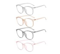 NYGGTYK 4 Piezas De Monturas Transparentes Para Mujer, Monturas Lindas De Dibujos Animados, Monturas De Moda, Monturas De Plástico, Gafas Con Montura Redonda, Gafas Grandes, Gafas Sin Lentes