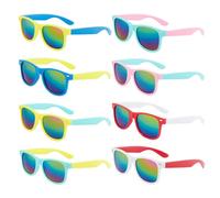 NYGGTYK 8 gafas de sol para niños, gafas coloridas, gafas de colores neón, gafas de sol para niños, fiestas infantiles, regalos de fiesta, fiesta de playa, piscina al aire libre