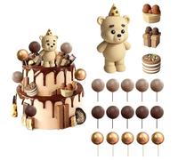 NYGGTYK 9 Piezas De Decoración del Tema del Rodamiento, Decoración del Pastel, Decoración del Pastel Dulce, Accesorios para Pasteles