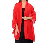 NYGGTYK Bufanda de Gasa Suave y Ligera para Mujer, Moderna y Encantadora para Noche, Bodas, Cenas, Carnaval, Rojo, 200 * 70 cm