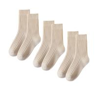 NYGGTYK - Calcetines térmicos de algodón (3 pares, absorbentes y transpirables, para mujer, color blanco roto, 23 unidades)