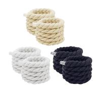 NYGGTYK Cordones redondos, 3 pares, 160 cm, algodón, tejido a mano, multiusos, negro, blanco, blanco roto, Negro, blanco, blanquecino, Talla única