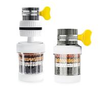 NYGGTYK Filtro de grifo de 2 piezas, filtro de agua de grifo de carbón activo, filtro de rotación libre de 360 grados para cocina y baño, para eliminar las impurezas del agua y suavizar el agua dura.