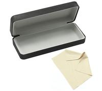 NYGGTYK Funda Negra Para Gafas y Paño Beige - Protectora de Cuero Para Gafas de Sol y Miopía - Unisex, Negro, 159 * 62 * 33