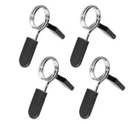 NYGGTYK Hebilla de 4 piezas, tuerca hexagonal con anillo, cuello de tuerca hexagonal, bloqueo de pesas con resorte, abrazadera de barra de pesas, accesorio para levantamiento de pesas (negro)