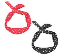 NYGGTYK Juego de 2 diademas de hilo retro con diseño de lunares, accesorios para el pelo de los años 50 y 90