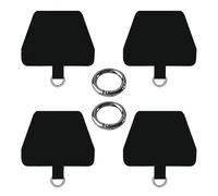 NYGGTYK Juntas De Teléfonos Móviles Negros De 4 Piezas, Anillos De Cierre De 2 Piezas, Soporte De Cadena De Teléfonos Móviles, Accesorios De Cordones De Teléfonos Móviles.