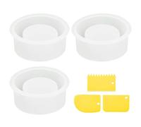 NYGGTYK Moldón De Vela Redondo De 3 Piezas, Rastreador De Plástico De 3 Piezas, Molde De Yeso De Aromaterapia De Bricolaje, Adornos Creativos De Candelabros, Molde De Vela De Silicona.