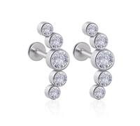 NYGGTYK Pendientes de Titanio G23 en Espiral con Concha, Joya Perforada Interior para Mujeres y Niñas