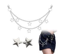 NYGGTYK Pieza De Cadena De Chorro De Estrella, 1 Pieza De Cintura Estrella, Cadena De Cintura De Metal En Capas, Pantalones De Estrellas Huecos, Accesorios Góticos