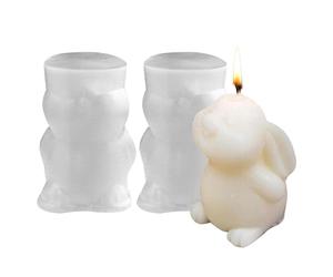 NYGGTYK Piezas De Forma De Conejo, Forma De Resina Fundida, Forma Creativa De Silicona Dulce, Forma De Vela De Yeso De Bricolaje, Producción De Conejos -O