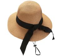 NYGGTYK 1 sombrero de sol para mujer, sombrero de verano, sombrero de vaquero, UPF 50+, sombrero de protección solar, protección UV, perfecto para vacaciones, playa, beige, Talla única