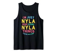 Nyla Here Doing Nyla Things Funny Nyla Nombre Camiseta sin Mangas