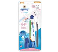Nylabone Advanced Oral Care - Kit Dental para Cachorros con Cepillo de Dientes de cerdas Suaves y Almohada de Mantequilla de maní (3 Unidades)