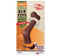 Nylabone Elk Bone Alternative Power Power Toy para perros juguetes para perros para masticadores agresivos sabor de venado x -larga - 50+ lb 1 recuen