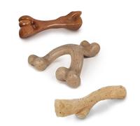 Nylabone estilo gourmet fmur bishbone & stick strong masticacin juguete para cachorros sabor a mantequilla de pollo y man