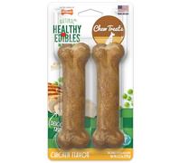 Nylabone Healthy Edible Longer Lasting Dog Bone Chew Toy Chicken Wolf Twin Pack