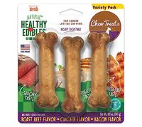 Nylabone Healthy Edibles - Golosinas masticables Naturales de Larga duración, Paquete Variado, 3 Unidades pequeñas/Regulares
