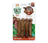 Nylabone Healthy Edibles Meaty Center Natural Dog Treats - Limited-Ingredient Dog Treats for Small Dogs - Beef Flavor, Small (4 Count)