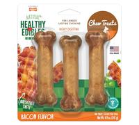 Nylabone Healthy Edibles Regular Bacon Sabor Golosinas para Perro con Vitaminas, Paquete Triple
