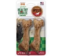 Nylabone Healthy Edibles Wild Bison Flavored Bone Dog Chew Treat Medium 2 ct