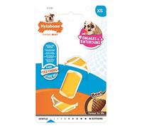 Nylabone Hueso masticable con Nudo para Cachorros Masticable para Perros | Sabor a Ternera | Juguete masticable para Cachorros molestias de dentición | XS | Perros y Cachorros de hasta 7 kg