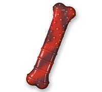 Nylabone Juguete Masticable En Forma de Hueso para la Higiene Dental de Perros con Mordida Agresiva, Hueso con Textura, Sabor A Jerky de Ternera, para Perros Adultos de hasta 16 Kilos