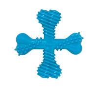Nylabone Juguete masticable en Forma de Hueso para la higiene Dental de Perros con mordida agresiva, Juguete con Forma de X, Sabor a Ternera, para Perros Adultos de hasta 11 Kilos 90 g