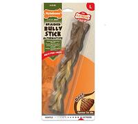 Nylabone Juguete Masticable En Forma de Hueso para la Higiene Dental de Perros con Mordida Agresiva, Forma de Nervio de Buey Trenzado, Sabor A Ternera, para Perros Adultos de hasta 23 Kilos