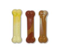 Nylabone Juguete masticable para higiene Dental en Forma de Hueso para Perros con mordida agresiva, Triple Pack, frenesí de Sabor, para Perros Adultos de hasta 11 Kilos 135 g