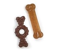 Nylabone Kit para dentición de Cachorros, Pack de Dos Huesos masticables para higiene Dental, 1 Hueso Blando y Otro Duro, para Cachorros de hasta 7 Kilos 122.5 g