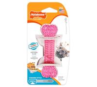 Nylabone | Masticable para dentición de cachorros | Forma de hueso con textura | Rosa | Sabor a pollo | Para perros muy pequeños o cachorros (hasta 7 kg) | Mordidas moderadas o primeros dientes