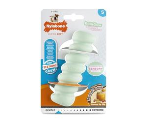 Nylabone, Mordedor para Cachorros de Material sensorial, Juguete para Masticar, Sabor Mantequilla de Cacahuete, Pequeño - para Cachorros de hasta 11 kg