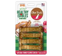Nylabone Saludable Edibles Masticar Hacer Sonido para Perro Mascota Cachorro Tratar Huesos para Perros pequeños de hasta 25 Libras