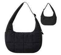 Nylon Crescent Bag, Lightweight Quilted Underarm Shoulder Bag, Large-Capacity Boho Carryall, Stylish & Durable for Gym, Travel, Workout, and Everyday Outdoor Use