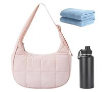 Nylon Crescent Bag, Lightweight Underarm Carryall Boho Handbags, Large Capacity Quilted Shoulder Bag, Everyday Use for Gym, Workout, Travel, Outdoor Activities, Stylish, multicolor, 1