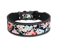 Nylon Dog Collar Reflective Pet Dogs Collars Breathable Padded Striped Pitbull German Shepherd Medium Large Dogs Collar S M L (Color 1 Small)