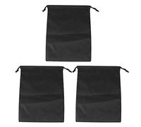 Nylon Drawstring Bags for Storage | Water - Deflecting & Debris - Deflecting Keep Clothes Dry | 3 Pack Lightweight Travel Organizer for Shoes/Cosmetics/Camping Gear (Negra)