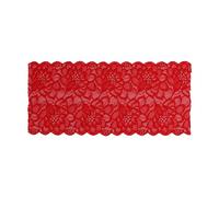 Nylon Lace Ribbon 23cm Wide | High Elasticity & Soft Skin - Friendly Material | Shoe Laces/Hair Bows/Clothing Trim | 10 Yards Sewing Craft Ribbon for DIY Accessories (Red)