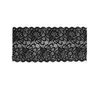 Nylon Lace Ribbon 23cm Wide | High Elasticity & Soft Skin - Friendly Material | Shoe Laces/Hair Bows/Clothing Trim | 10 Yards Sewing Craft Ribbon for DIY Accessories (Black)