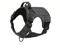 Nylon Nylon Servicio Táctico Militar Arnés De Perro Chaleco con Manejo De Un Cómodo Arnés De Entrenamiento De Perros Transpirable para Perros Medianos A Grandes,Negro,L