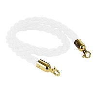 Nylon Queue Crowd Control Line Barrier, Stanchion Rope,Crowd Control Queue Line Barrier 1.3 Inch Thick Stanchion Rope Hemp Braided, for Wedding Exhibition Ticket Offices(White,0.9m/3ft/36inch)