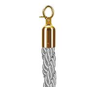 Nylon Stanchion Ropes for Shopping Malls Small Areas Sports Fields and Party Entrances,Barrier Rope,Multiple Colors(Gray,120in(304.8cm))