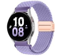 Nylon Strap 20mm Compatible with Huawei Watch GT2 GT3 42mm, Samsung Galaxy Watch 7/6/5/4 40mm 44mm 43mm 45mm 46mm, Garmins Vivoactive 5/6/3, Amazfits GTS 5, Braided Stretchy Magnetic Watch Band Purple