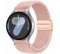 Nylon Strap 20mm Compatible with Huawei Watch GT2 GT3 42mm, Samsung Galaxy Watch 7/6/5/4 40mm 44mm 43mm 45mm 46mm, Garmins Vivoactive 5/6/3, Amazfits GTS 5/4, Braided Stretchy Magnetic Watch Band Pink