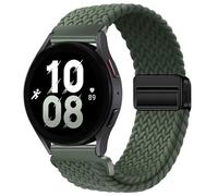 Nylon Strap 20mm Compatible with Huawei Watch GT2 GT3 42mm, Samsung Galaxy Watch 7/6/5/4 40mm 44mm 43mm 45mm 46mm, Garmins Vivoactive 5/6/3, Amazfits GTS 5, Braided Stretchy Magnetic Watch Band Green